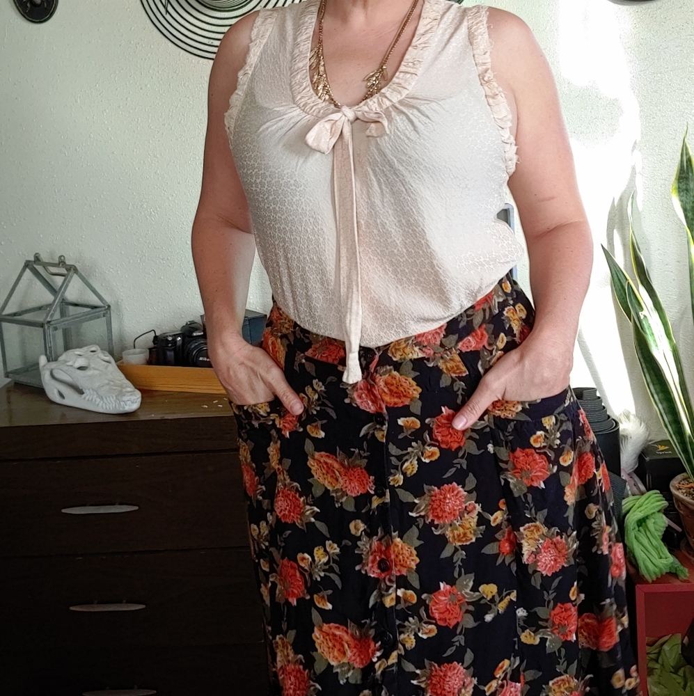 Vintage '80s '90s A-line skirt with pockets